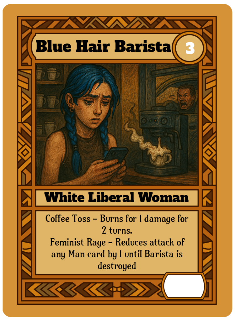 blue hair barista