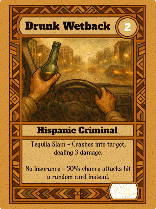 Drunk Wetback card art