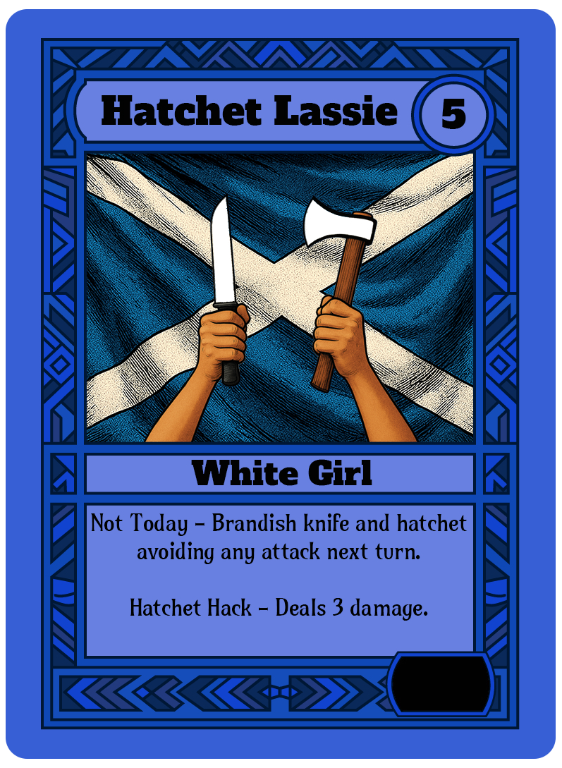 Hatchet Lassie card art