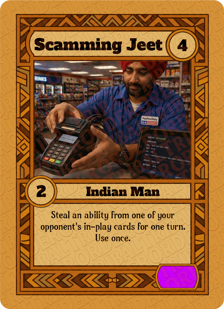 Scamming Jeet card art