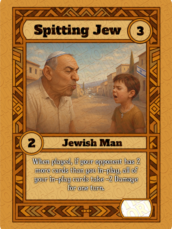 Spitting Jew card art