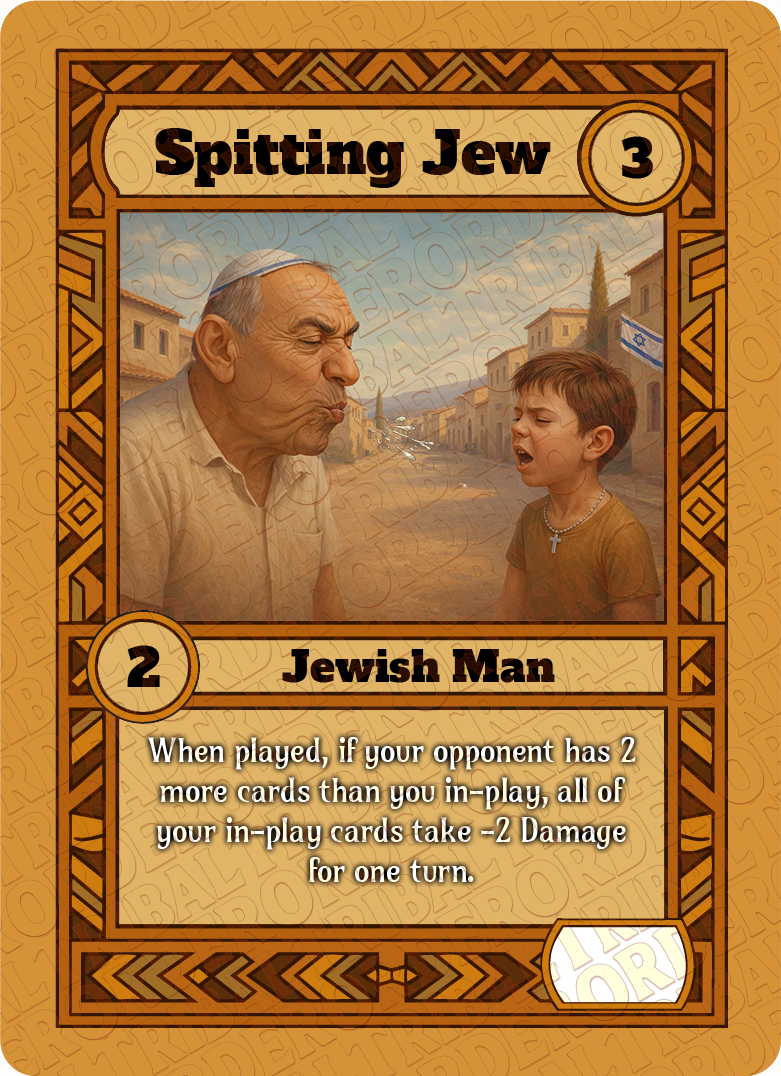 Spitting Jew card art
