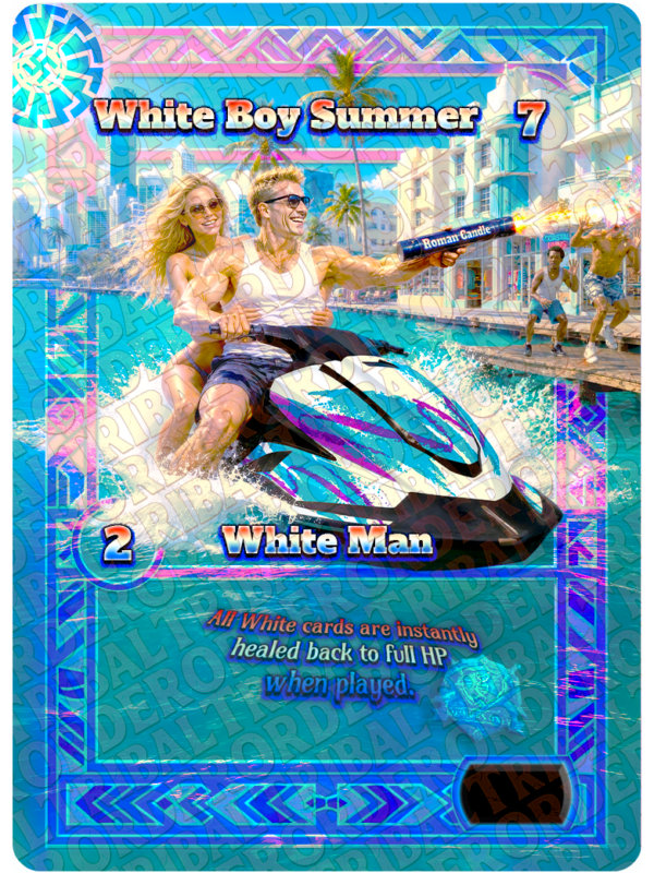 White BOY Summer card art
