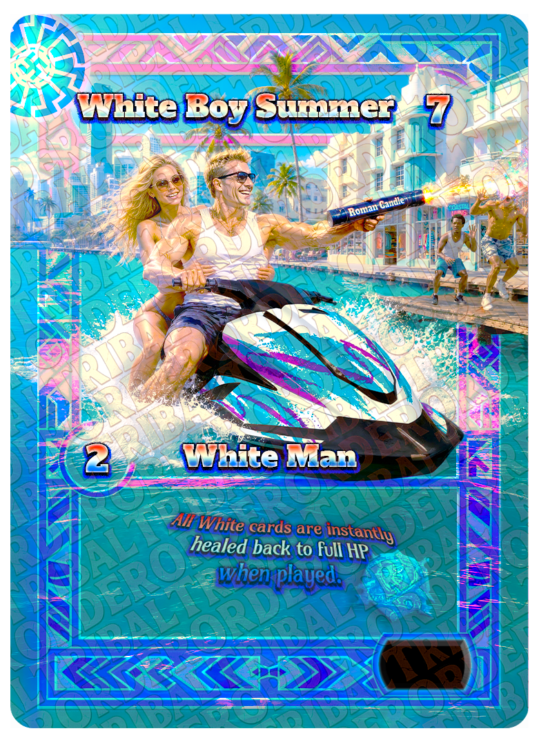 White BOY Summer card art
